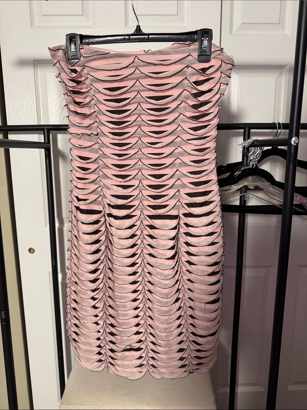 2B Bebe Blush Pink Layered Cutout Tube Dress
